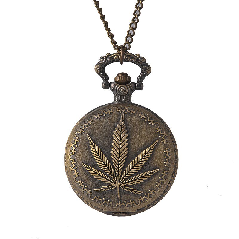 montre à gousset feuille de cannabis