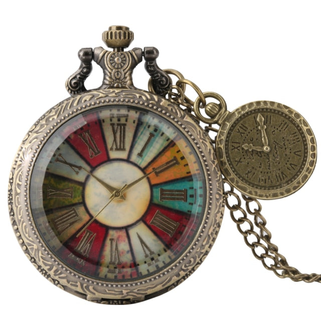 montre à gousset cadran multicolore